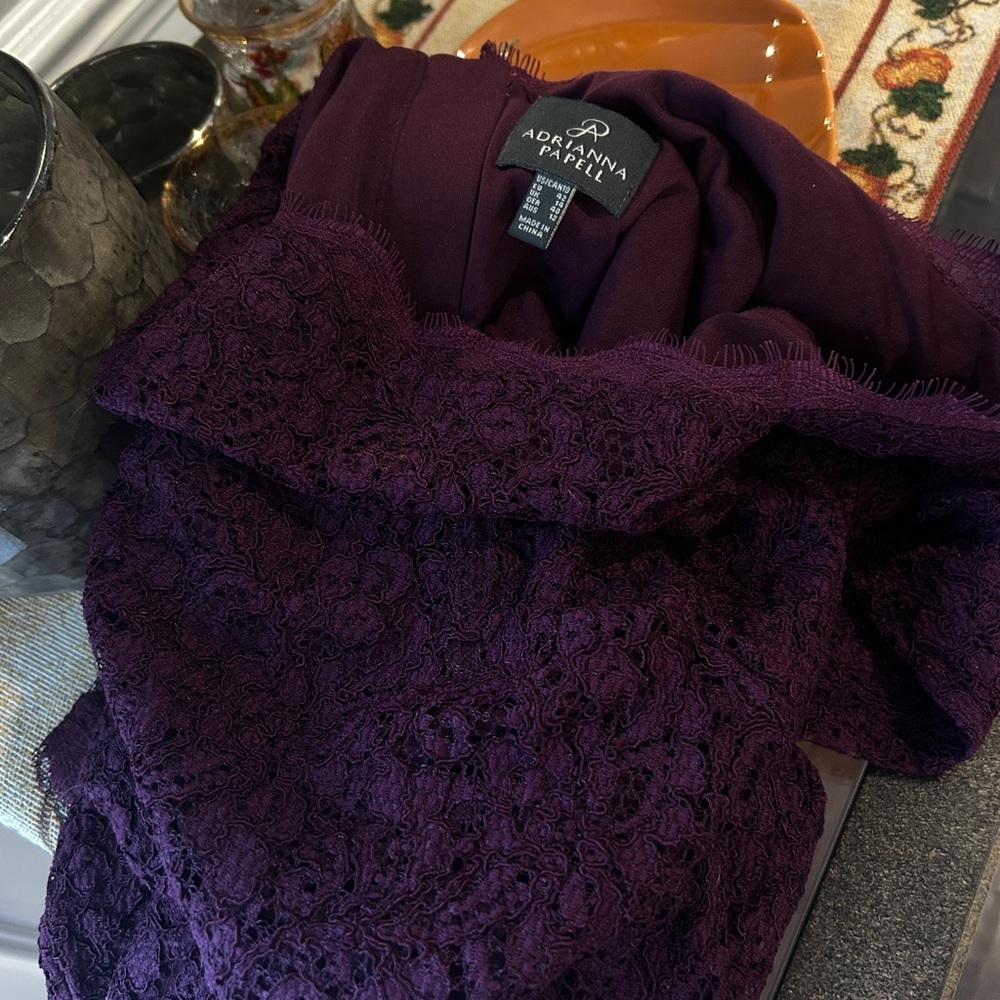 Adrianna Papell Purple Lace Dress - Picture 5 of 5
